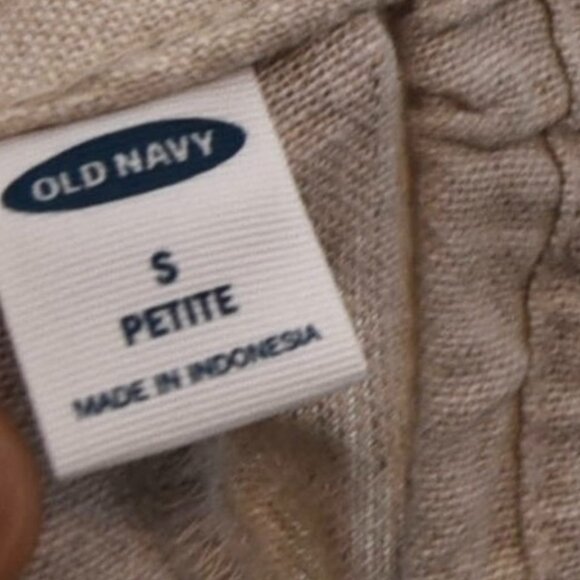 Old Navy Linen Blend Pants Size S Petite 55% Linen 45% Viscose Cream Ivory - Picture 5 of 7